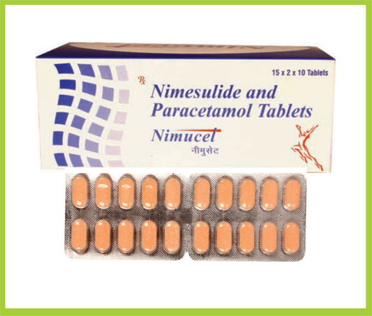 NIMUCET 10 TAB (30X10 TAB) ( Nimesulide 100mg + Paracetamol 325mg ) by Intas
