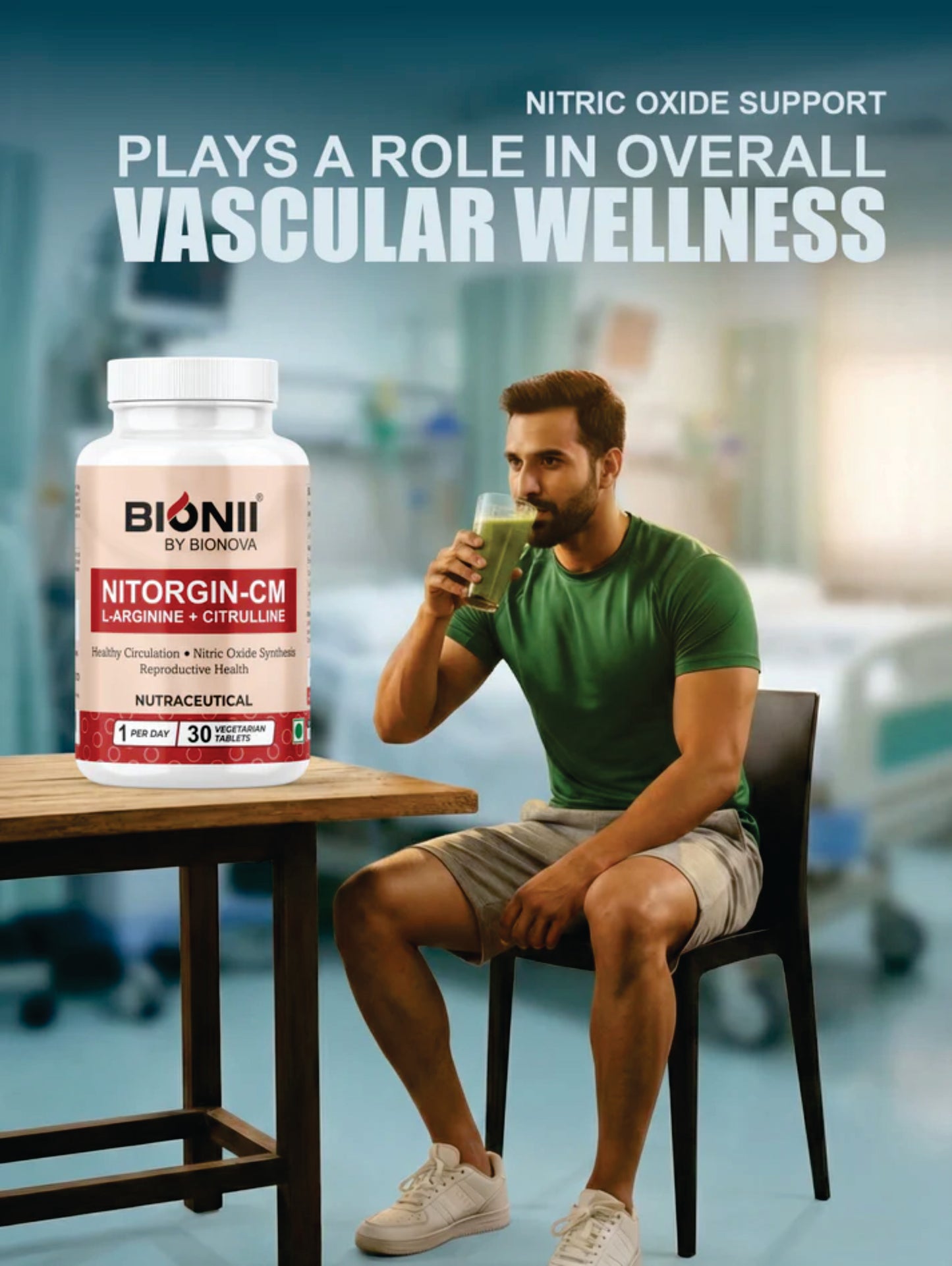 NITORGIN-CM TABS 30's (L-Arginine Hcl-1000 mg, L-Citrulline Malate-300 mg) by Bionova