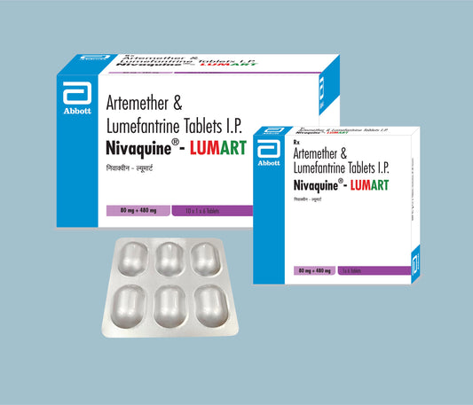 NIVAQUINE-LUMART TABLETS 6’S 6Tabs ( Artemether 80mg, Lumefantrine 480mg ) by Abbott