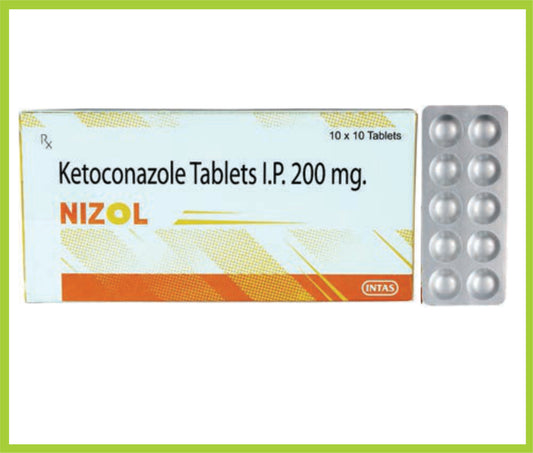 NIZOL 10 TAB (ALU-ALU) ( ketoconazole 200mg ) by Intas