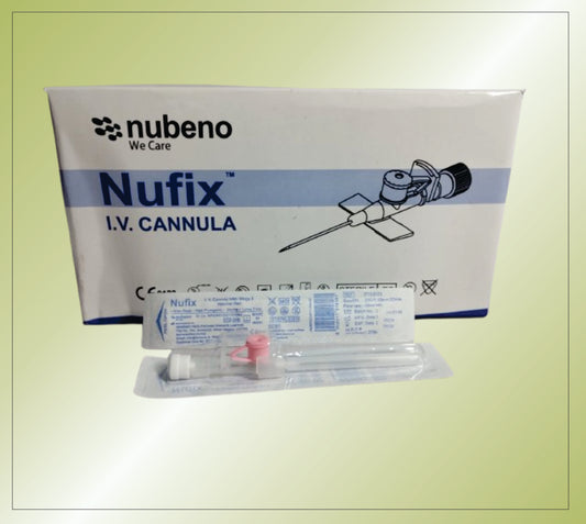 NUFIX IV CANNULA WITH INJ PORT/WINGS (BLISTER PACK) 24G by Nubeno