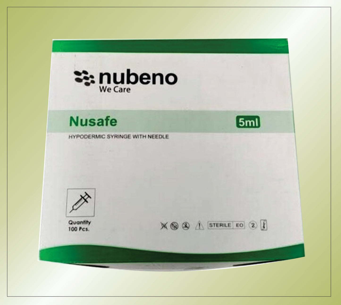 NUSAFE SYRINGE 5 ML  ( RIBBON PACK) 22/23/24 G*1" by Nubeno