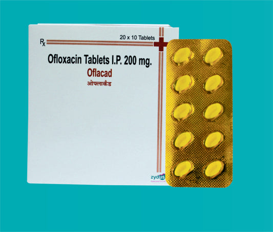 OFLACAD 200 TAB. 20X10 ( Ofloxacin IP 200 mg ) by Zydus
