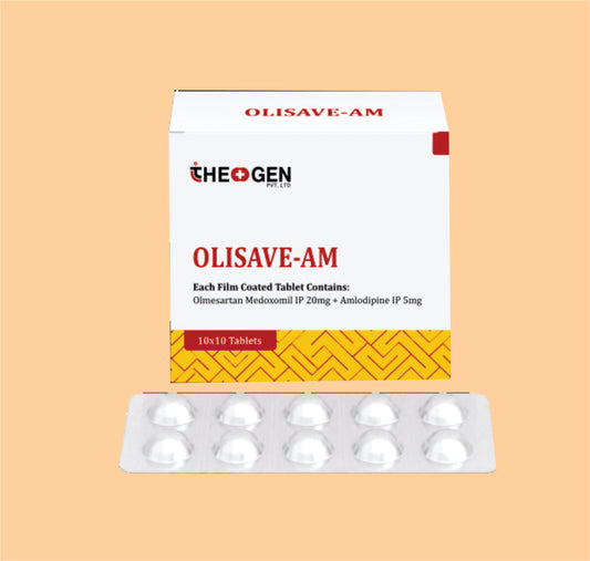 OLISAVE-AM (10X10) Each Film Coated Tablet Contains: Olmesartan Medoxomil IP  20mg + Amlodipine  IP  5mg by Theon