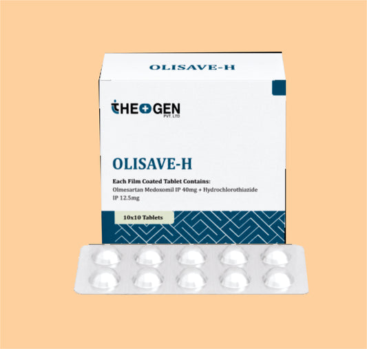 OLISAVE-H (10X10) Each Film Coated Tablet Contains: Olmesartan Medoxomil IP  40mg + Hydrochlorthiazide  IP  12.5mg by Theon