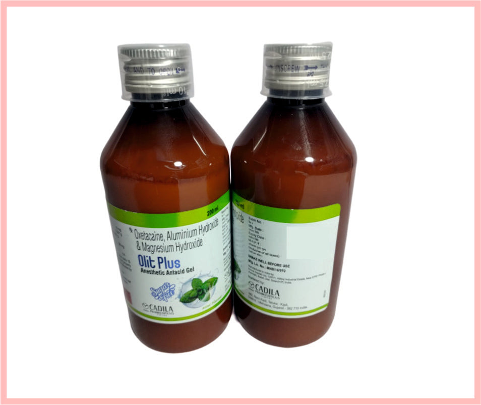 Olit Plus Suspension  200 Ml ( Oxetacaine 10 Mg, Aluminium Hydroxide 0.291 G & Magnesium Hydroxide 98 Mg /5Ml ) By Cadila