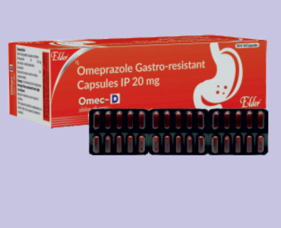 OMEC D CAPS (BLISTER) (20/10MG) 10'S ( Omeprazole 20mg (As entric coated pellets) & Domepridone 10 mg (As entric coated pellets) ) by Elder