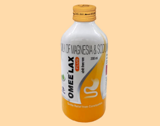 Omee Lax Plus Oral Emulsion (200Ml) pack 200Ml ( Each 5Ml (1 Teaspoonful Approx) Contains :- Liquid Paraffin 1.25 Ml + Milk Of Magnesia 3.75 Ml + Sodium Picosulfate 3.33 Mg / 5 Ml ) by Alkem1
