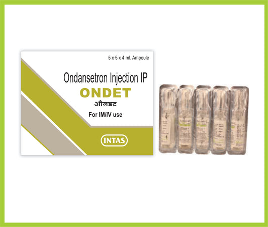 ONDET-4 INJ. 4ML ( Ondansetron Hcl 2mg / ml ) by Intas