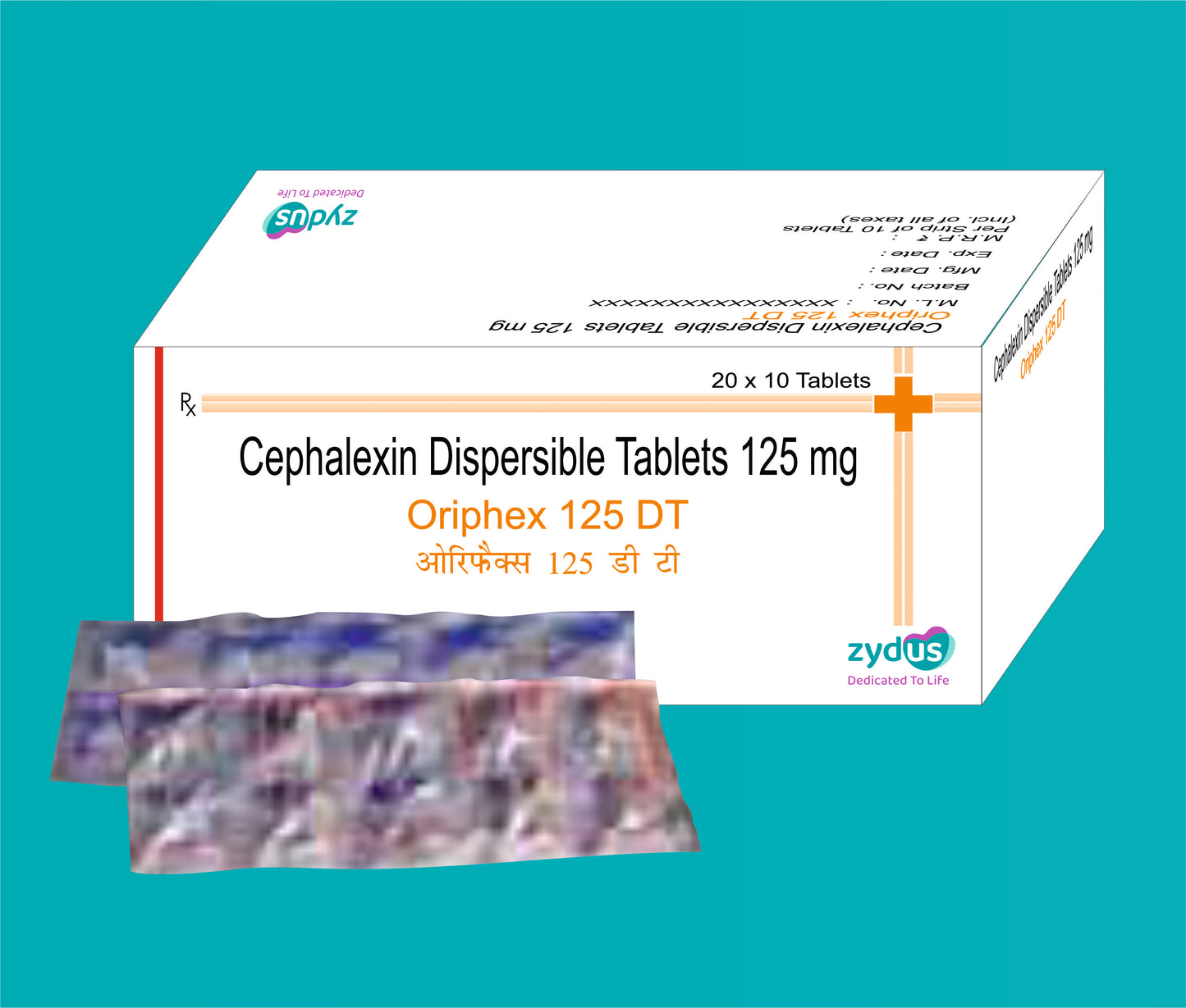 ORIPHEX 125 DT TAB. 20X10 ( Cephalexin125 mg ) by Zydus