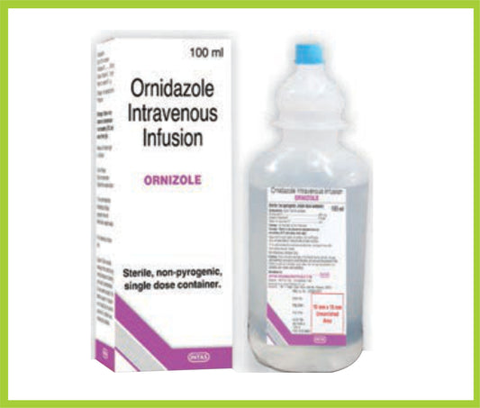 ORNIZOLE 100 ML ( Ornidazole Ip 500Mg + Sodium Chloride 0.9Gm +  ) by Intas
