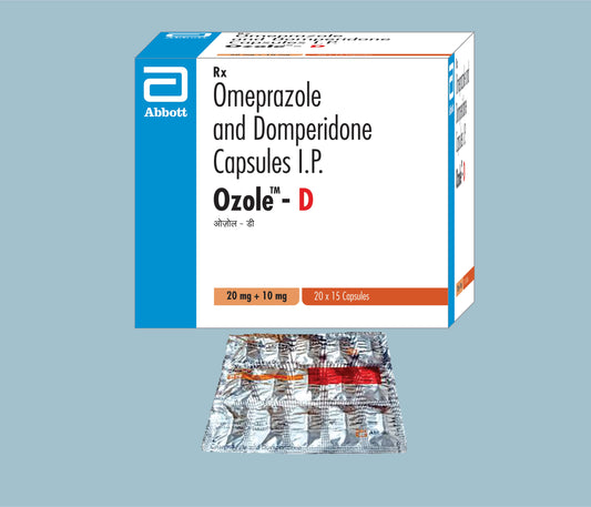 OZOLE-D CAPSULES 15Caps ( Omeprazole 20mg & Domperidone 10mg ) by Abbott