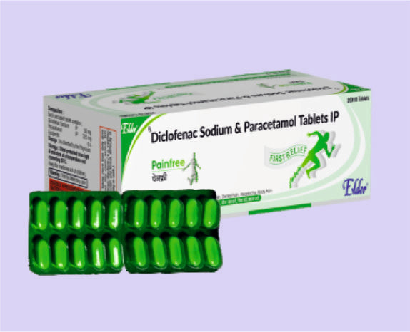 PAINFREE TABS (GREEN) (50/325MG) 10'S ( Diclo 50Mg,Para 325 mg ) by Elder