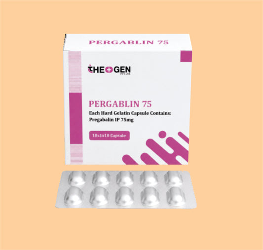 PERGABLIN 75 CAP (10x1x10) Each Hard Gelatin Capsule Contains: Pregabalin IP 75mg by Theon