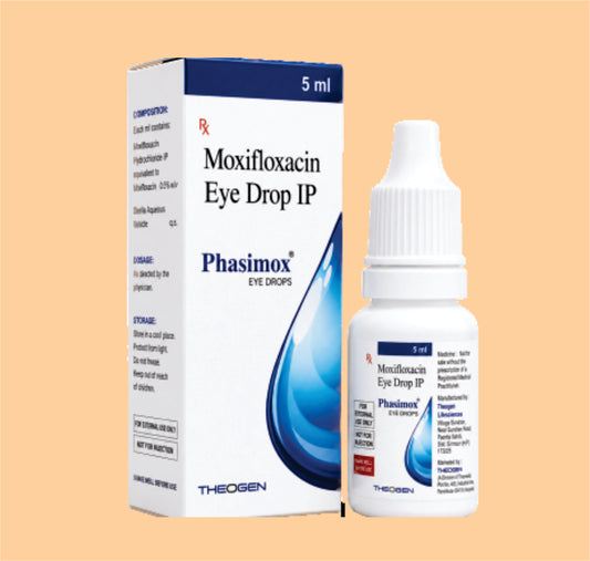 PHASIMOX EYE DROP (5ML Dripp of carton) Moxifloxacin 0.5% by Theon