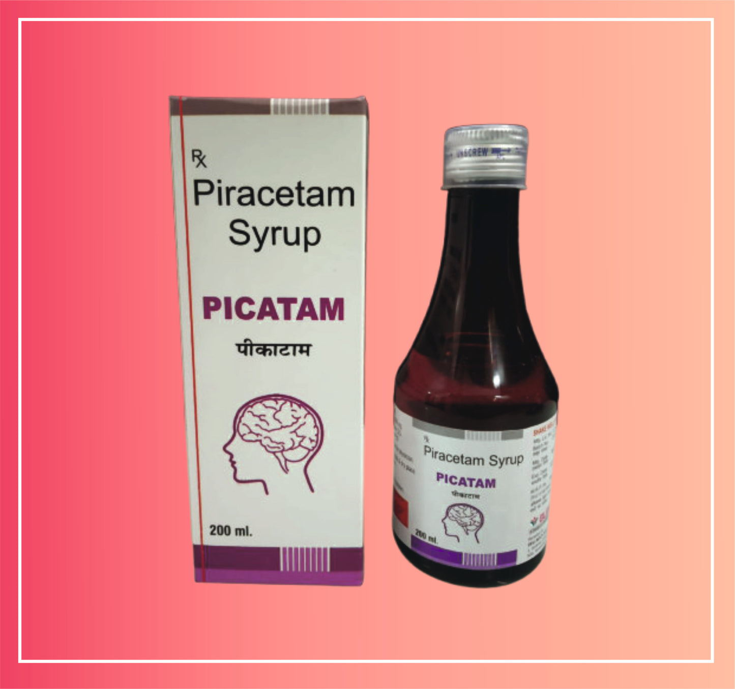 Piracetam 500Mg / 5Ml pack of 72/Case 200 ml Syrup by Dellwich