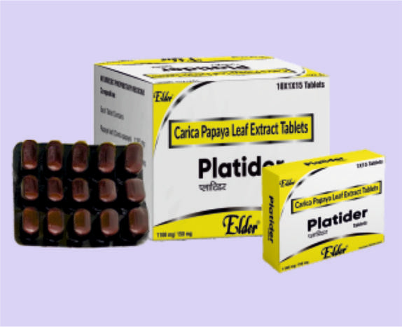 PLATIDER TABS 15'S ( Carica Papaya Leaf Extract 1150mg ) by Elder