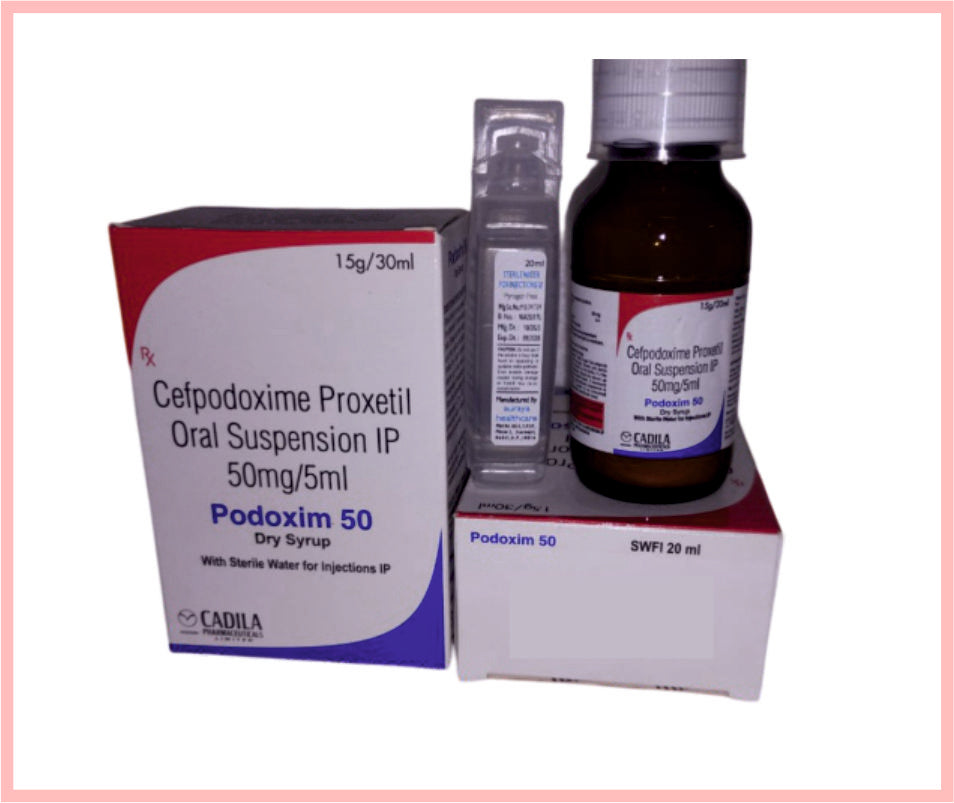 Podoxim 50Mg Dry Syrup 30 Ml ( Cefpodoxime 50 Mg/5 Ml (With Wfr) ) By Cadila