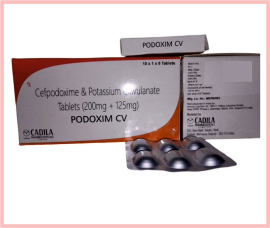 PODOXIM CV TAB. 6 T ( Cefpodoxime 200 mg & Potassium Clavulanate 125 mg (Alu-Alu) ) by Cadila