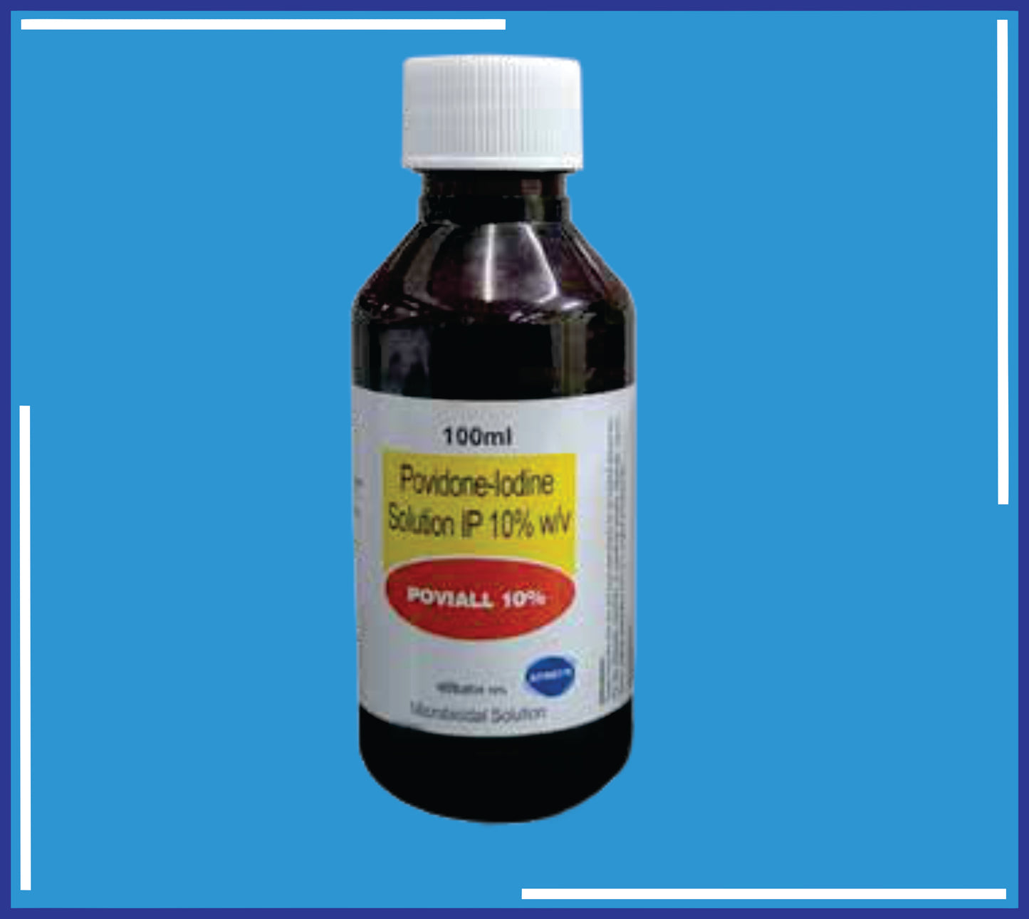 Poviall 100Ml Solution ( (Povidone Iodine Ip 10% W/W) ) pack 100ml by Kemsyn