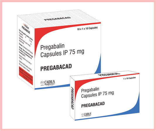 PREGABACAD CAP 10X10 C 10 C ( Pregabalin 75mg Capsules ) by Cadila