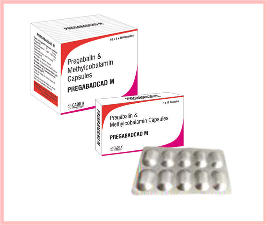 PREGABACAD M CAP 10X10 C 10 C ( Pregabalin 75mg & Methylcobalamin 750mcg Capsules ) by Cadila