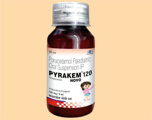 Pyrakem Novo 120 Suspension 60Ml pack 60Ml ( Paracetamol 120 Mg / 5 Ml (60Ml) ) by Alkem1