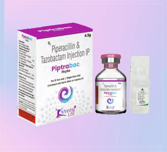 Piptrabac 4.5Gm Inj. (Wfi) 1X30ML Piperacillin 4000 Mg + Tazobactam 500 Mg   by Akumentis