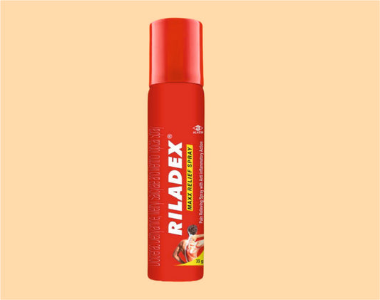 Riladex Maxx Relief Spray (35G) pack 35G ( Diclofenac Ip 2.32% W/W, Methyl Salicylate Ip 5%, Excipients & Propellant Q.S. 100% W/W ) by Alkem1