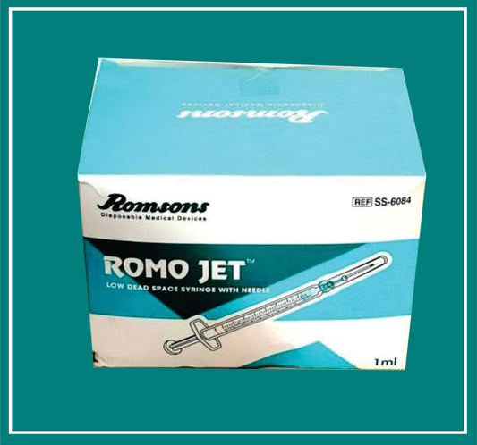 ROMO JET WITH NEEDLE 1 ML (26G X 0.5) (Disposable Syringe with Needle) by Romson