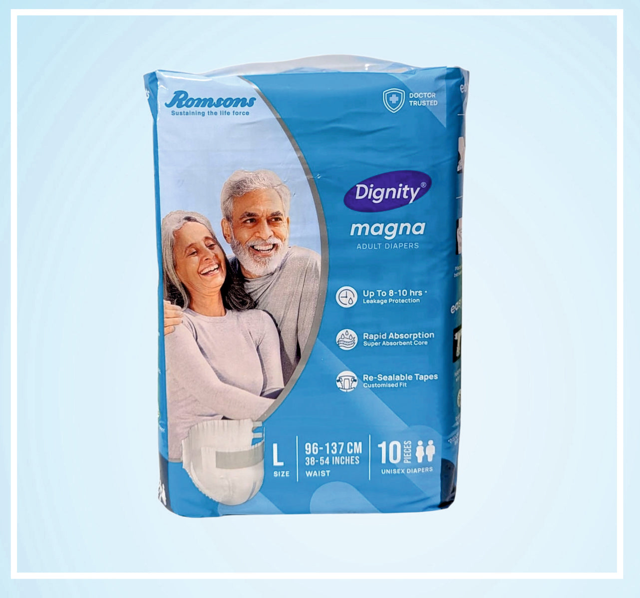 DIGNITY MAGNA ADULT DIAPERS 10s (LARGE)
