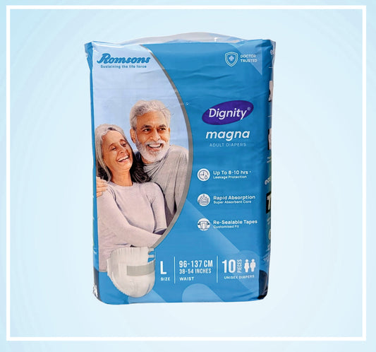 DIGNITY MAGNA ADULT DIAPERS 10s (LARGE)