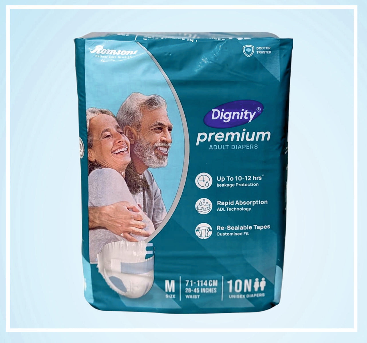 DIGNITY PREMIUM ADULT DIAPERS 10s(MEDIUM