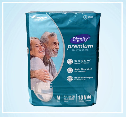 DIGNITY PREMIUM ADULT DIAPERS 10s(MEDIUM