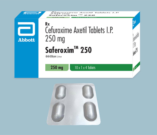 SAFEROXIM 250 TABLETS 4Tabs ( Cefuroxim Axetil 250mg ) by Abbott