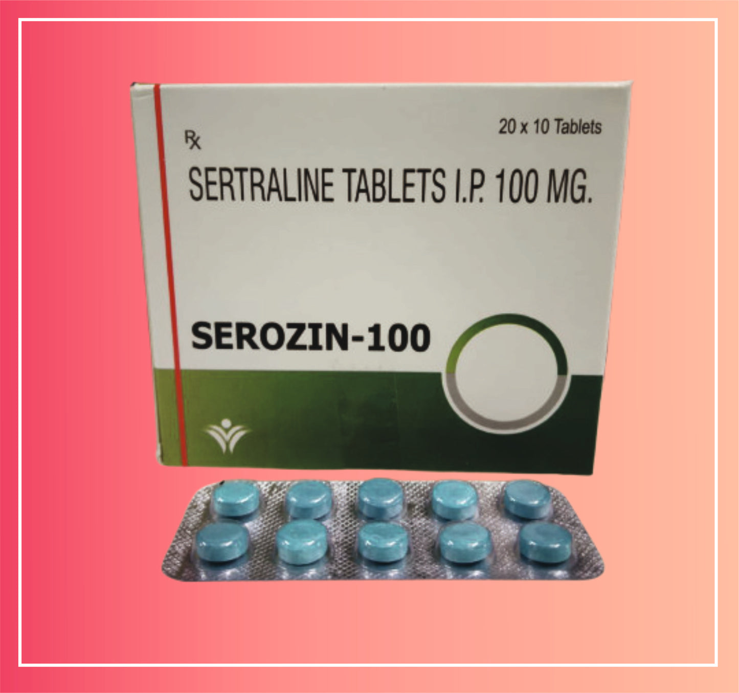 Sertraline Hcl 100 {Rate of 10 Tab} by Dellwich