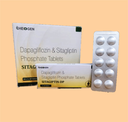 SITAGIPTIN-DP (10x1x10) Sitagliption 100 mg + Dapagliflozin 10mg Film Coated Tablets by Theon