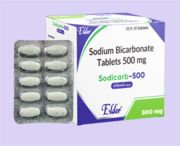 SODICARB 500 TABS 10'S ( Sodium Bicarbonate 500mg ) by Elder
