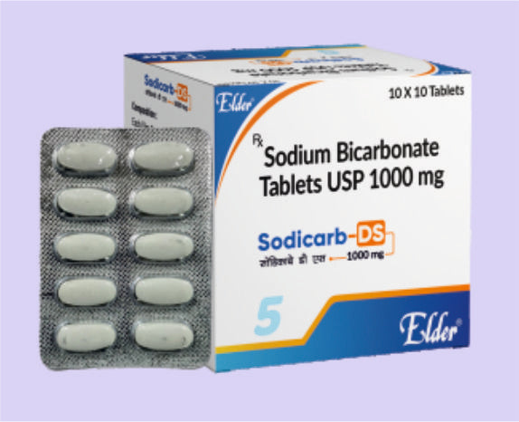 SODICARB DS 1GM TABS 10'S ( Sodium Bicarbonate 1000mg ) by Elder