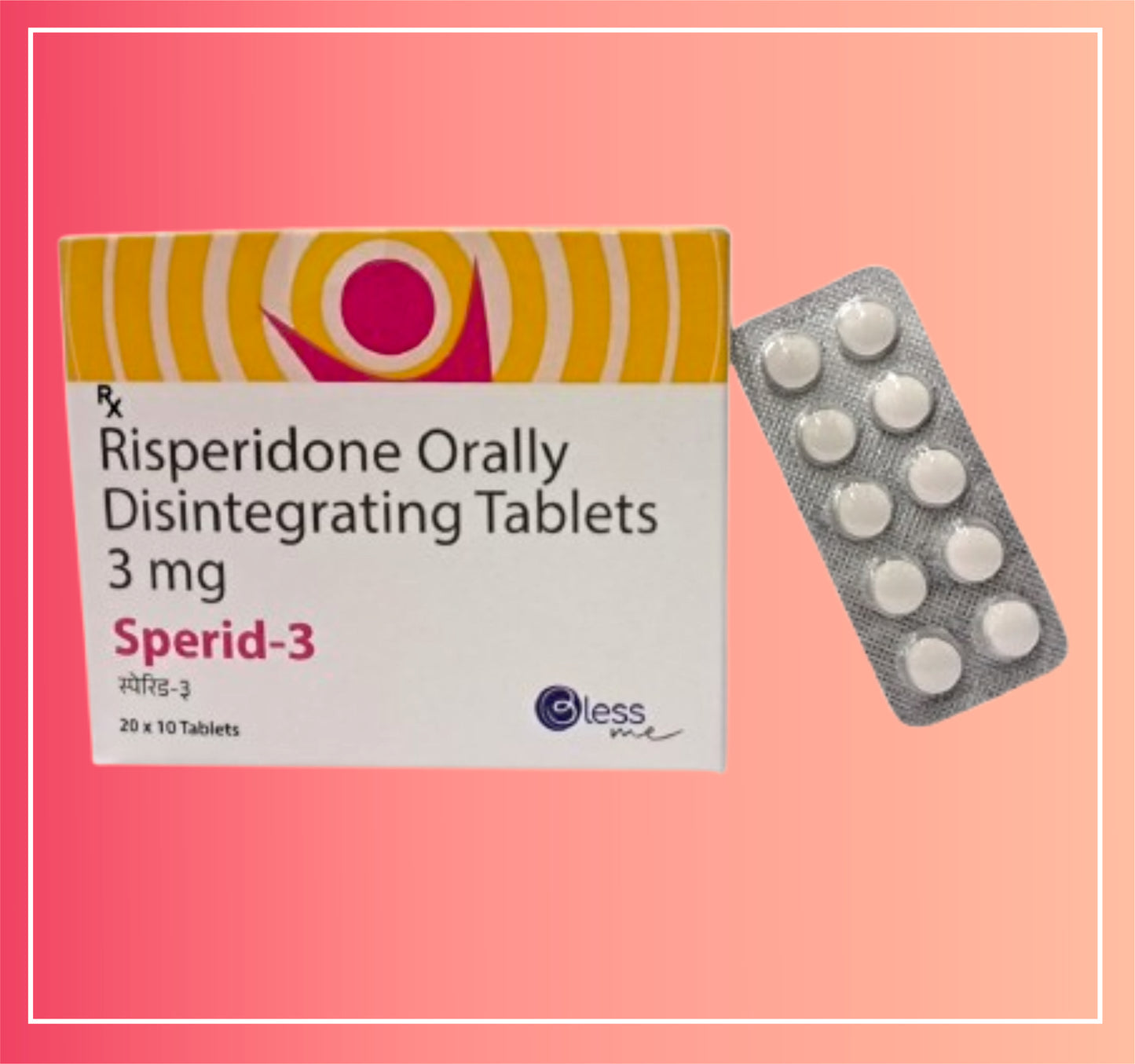Risperidone 3 (Md) {Rate of 10 Tab} by Dellwich
