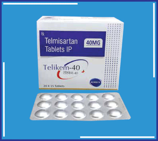Telikem 40 Tab ( Telmisartan Ip 40Mg ) pack 20x15 by Kemsyn