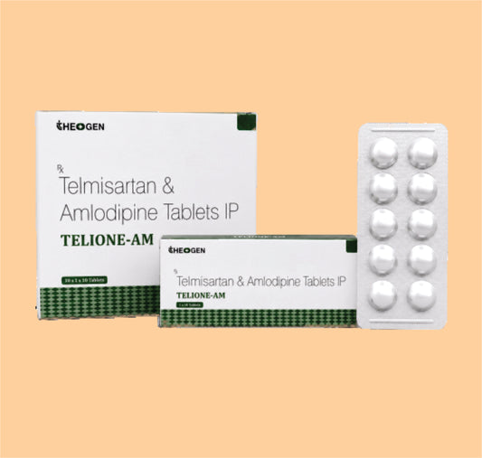 TELIONE-AM (10x1x10 ) Each Uncoated Tablet Contains: Telmisartan IP 40mg + Amlodipine Besilate IP 5mg by Theon