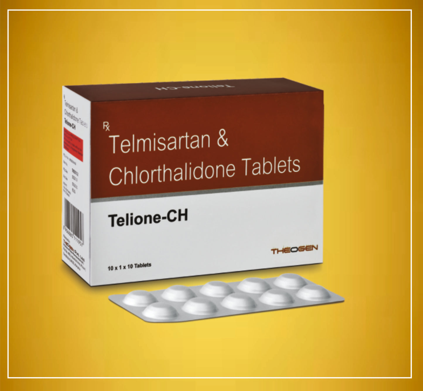 TELIONE-CH 10'S ( Telmisartan (40Mg) + Chlorthalidone (12.5Mg) ) By Theon