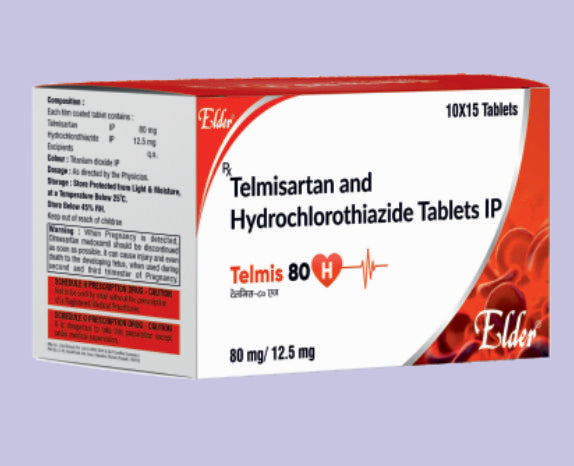 TELMIS 80H TABS (80/12.5) 15'S ( Telmisartan 80mg +Hydrochlorthiazide 12.5mg ) by Elder