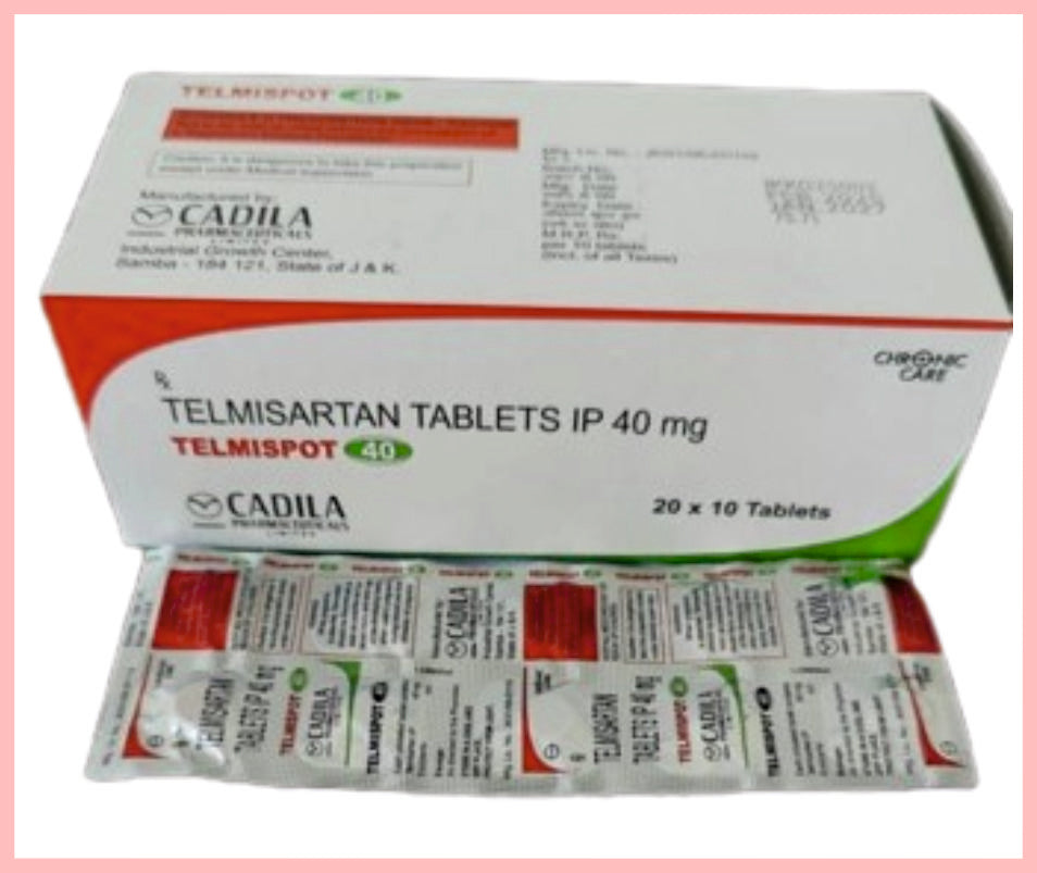 Telmispot 40 Tab 20X10 T 10 T ( Telmisartan Tablets Ip 40Mg ) By Cadila