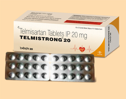 TELMISTRONG 20 TABLETS (15'S) ( Telmisartan B.P. 20 Mg Tab ) Alkem1