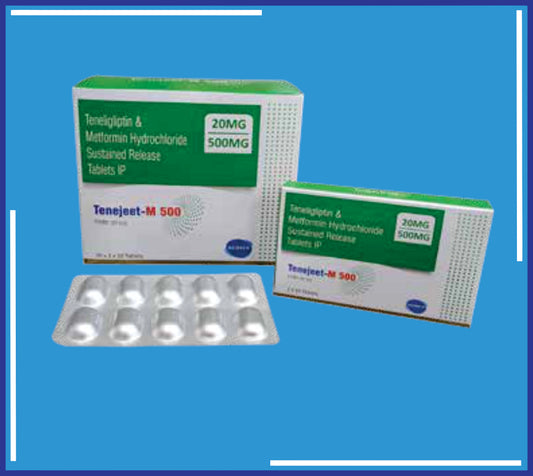Tenejeet-M 500 Tab ( Teneliglptin 20Mg + Metformin Hcl Ip 500Mg (Sr) ) pack 10x2x10 by Kemsyn