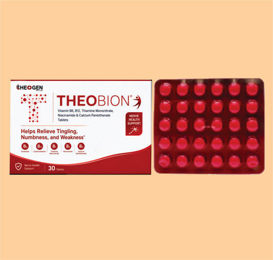 THEOBION (25X1X30) VITAMIN B6,B12,THIAMINE MONONITRATE, NIACINAMIDE & CALCIUM PANTOTHENATE TABLETS by Theon
