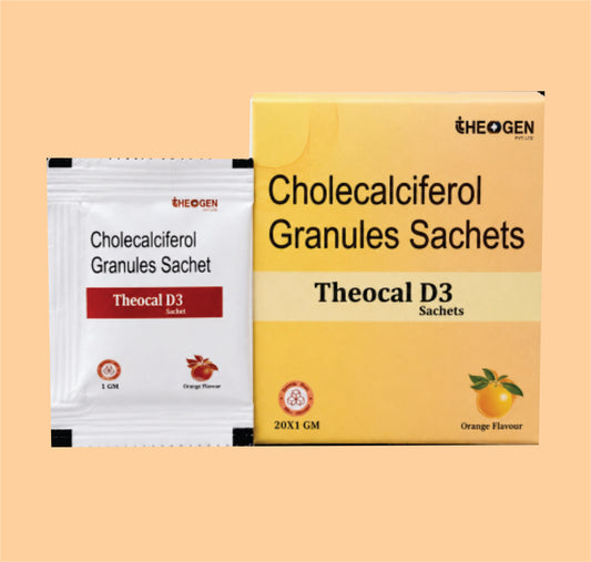 THEOCAL D3 SACHET (20x1 gm) Vitamin D3 60,000 I.U by Theon