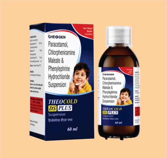 THEOCOLD DS PLUS SYP (60 ML) Each 5 ml contains: Phenylephrine HCI IP 5mg + Chlorpheniramine Maleate IP 2mg + Paracetamol IP 250mg by Theon